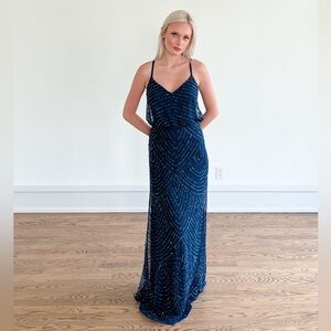 Beaded Royal Blue Dress, Adrianna Papell